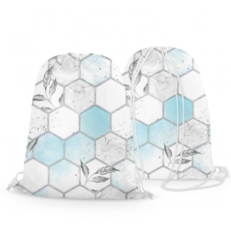 Sportbeutel Subtle hexagons - composition in shades of white and blue 147555 additionalImage 3