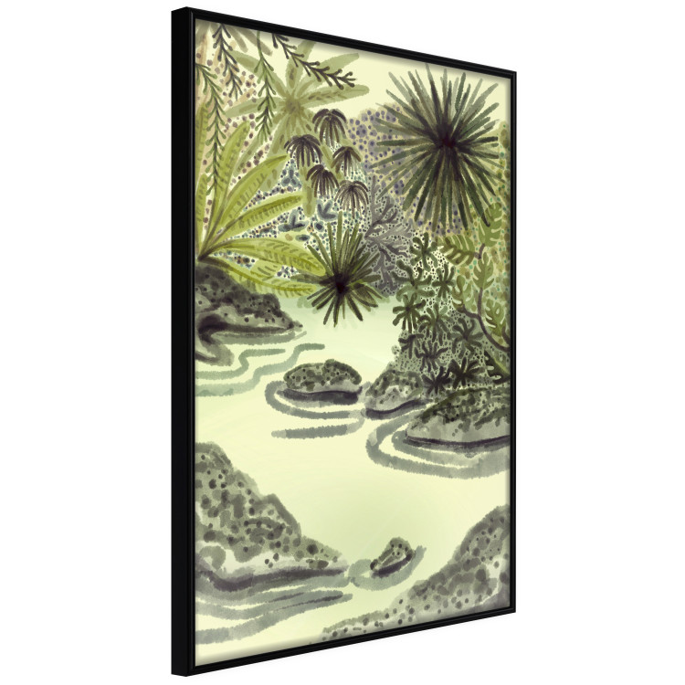 Poster Tropical Lake - Watercolor Landscape in Shades of Green 150055 additionalImage 5