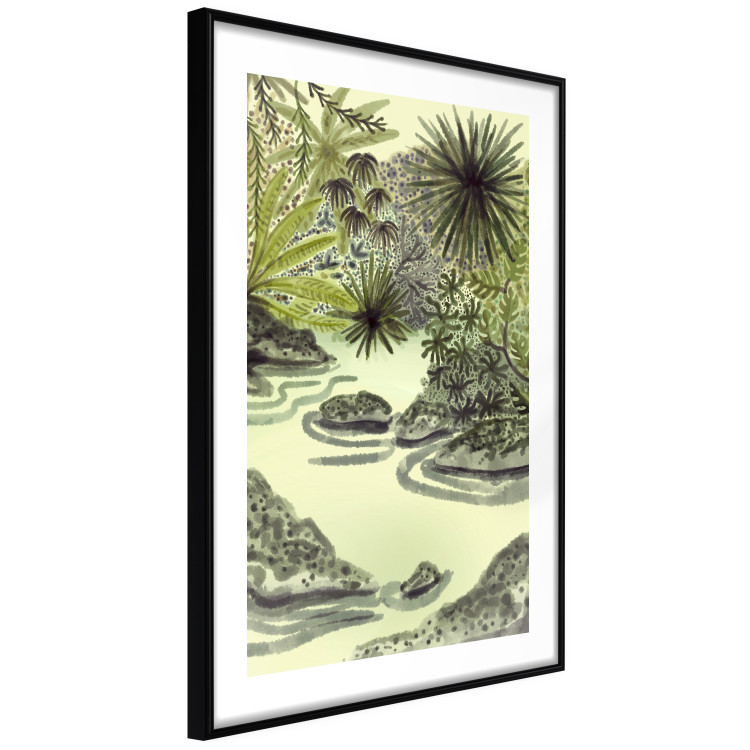 Poster Tropical Lake - Watercolor Landscape in Shades of Green 150055 additionalImage 7