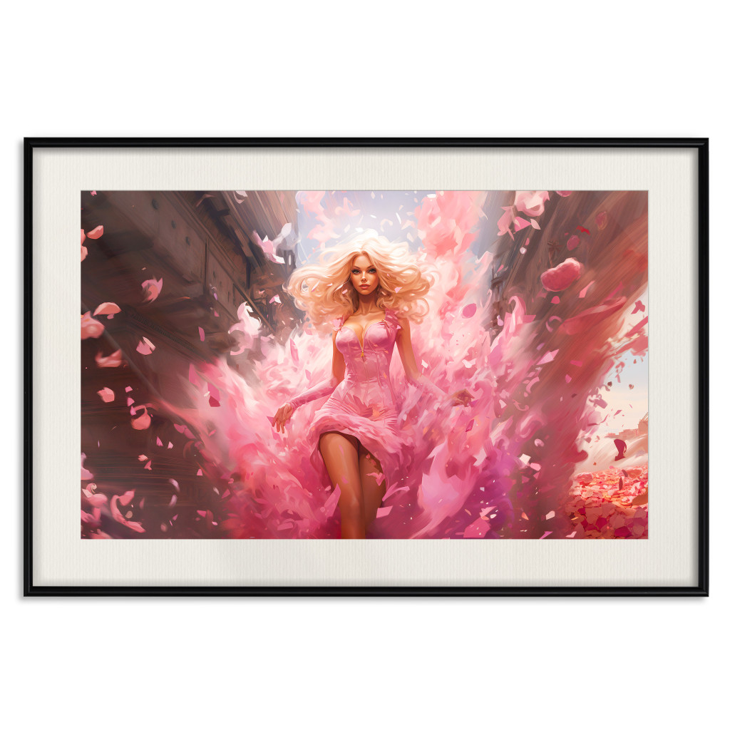 Poster Decorativo A Burst Of Pink - Barbie Walking Through The City In An Amazing Dress