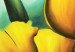 Tableau déco Tulipes (1 pièce) - Bouquet de fleurs sur fond de nuances de vert 48655 additionalThumb 2