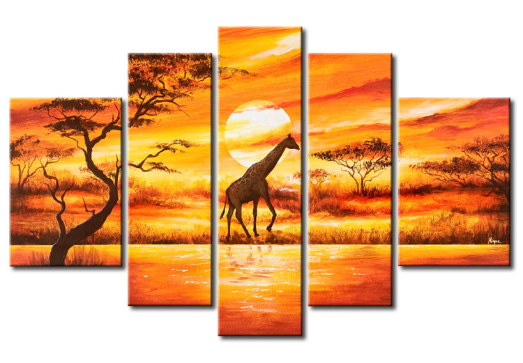 Leinwandbild Eine Giraffe in der Savanne 49255