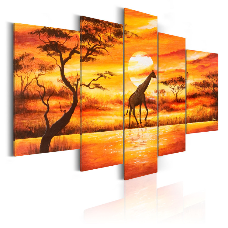 Leinwandbild Eine Giraffe in der Savanne 49255 additionalImage 2