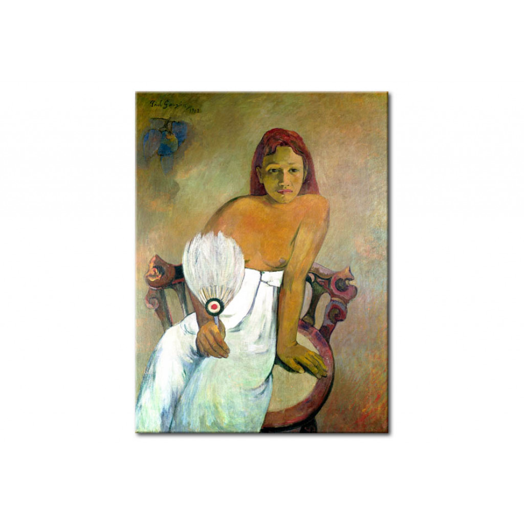 Schilderij  Paul Gauguin: Girl With Fan
