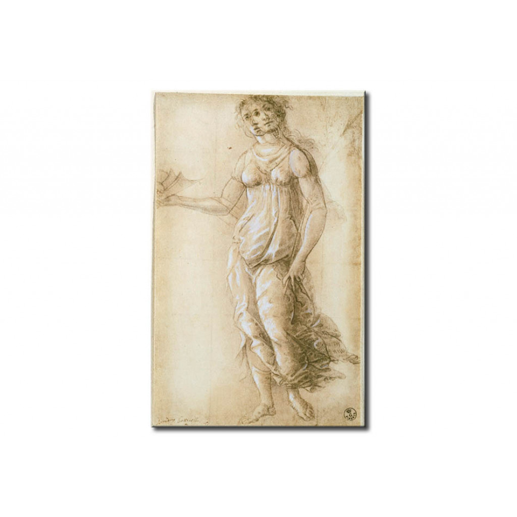 Schilderij  Sandro Botticelli: Female Allegorical Figure
