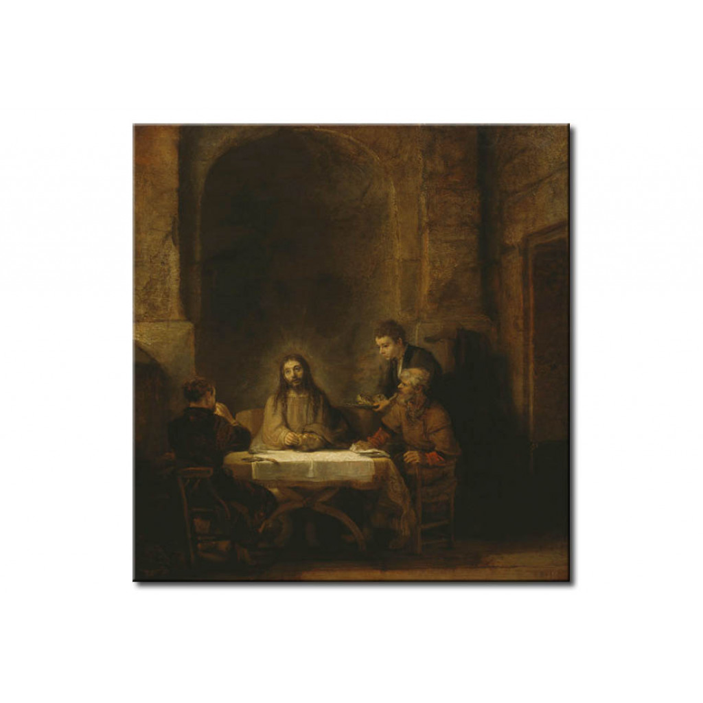 Schilderij  Rembrandt: Christ And The Disciples In Emmaus