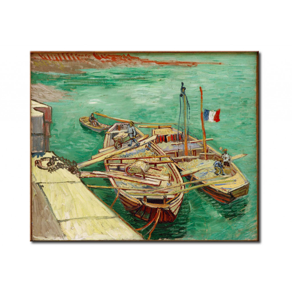 Schilderij  Vincent Van Gogh: Barges On The River Rhone