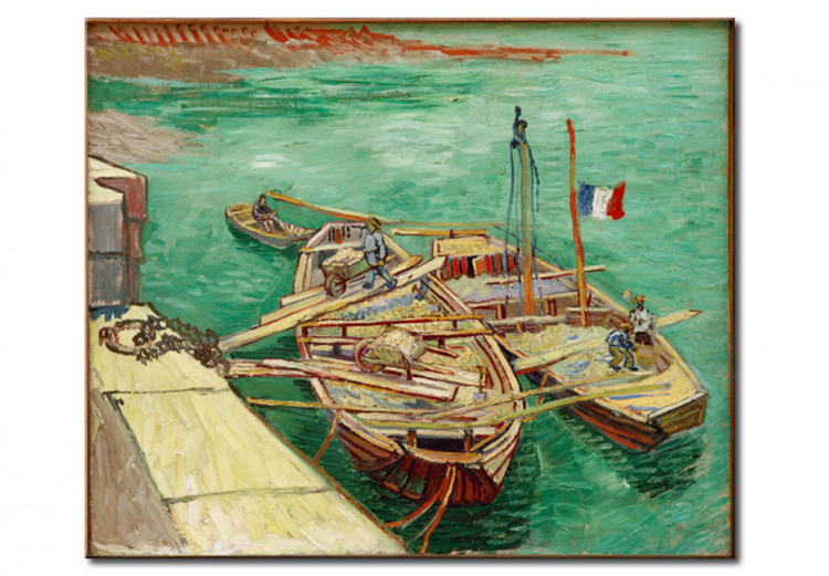 Tableau sur toile Des barges sur le Rhône 52355