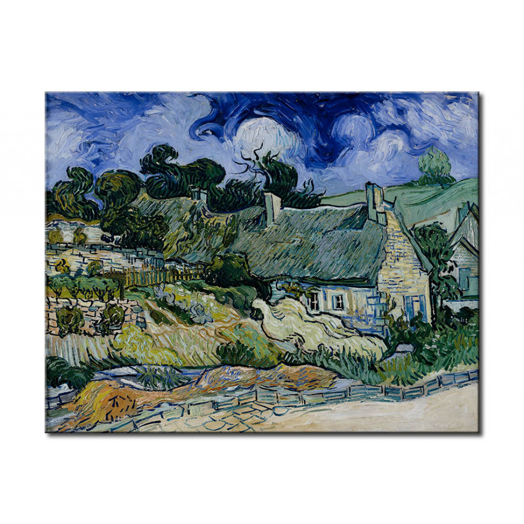Schilderij  Vincent Van Gogh: Strawdecked Houses In Cordeville, Auverssur-Oise