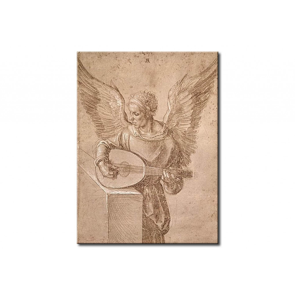 Schilderij  Albrecht Dürer: Angel Playing A Lute