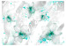 Wall Mural Sounds of Subtlety - Turquoise Flowers on a Fantastical Patterned Background 60455 additionalThumb 1