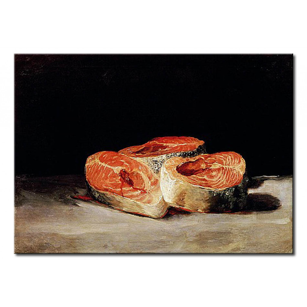 Schilderij  Francisco Goya: Still Life With Slices Of Salmon