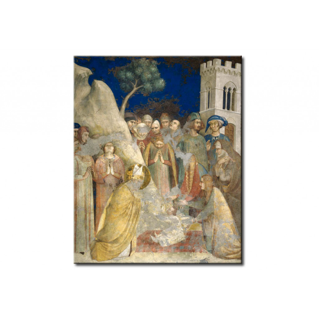 Schilderij  Simone Martini: St. Martin Of Tours Raises A Youth From The Dead