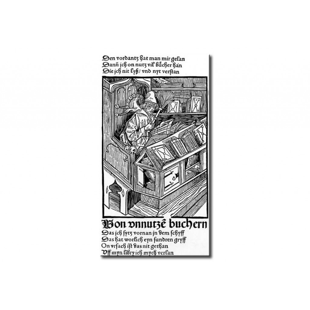 Schilderij  Albrecht Dürer: Brant, Narrenschiff / Holzschn.v.Dürer