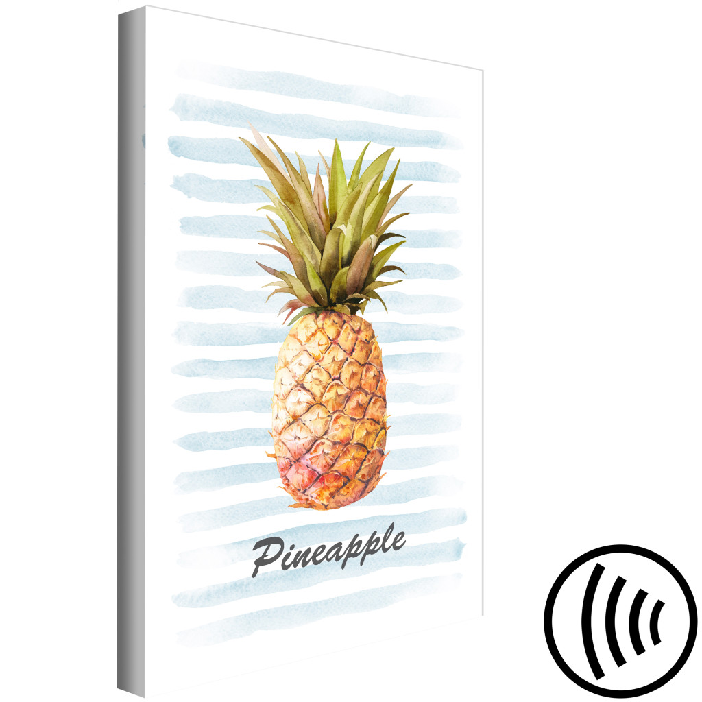 Quadro Pintado Pineapple And Stripes (1 Part) Vertical