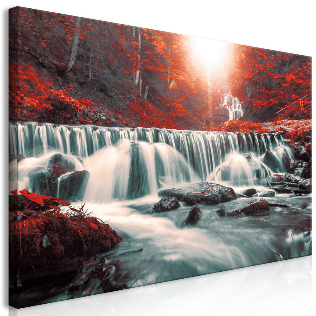 Schilderij Awesome Waterfall - Red II [Large Format]
