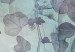 Rund tavla Dense Vines - Leaves in Shades of Purple and Turquoise on a White Background 148765 additionalThumb 2