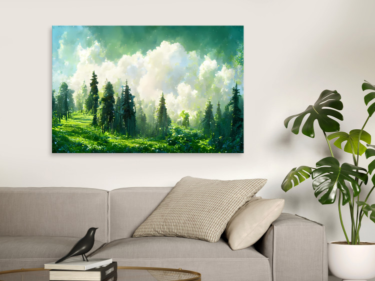 Cuadro decorativo Mountain Landscape - Trees on a Mountain Slope Painted With Watercolor 149865 additionalImage 3