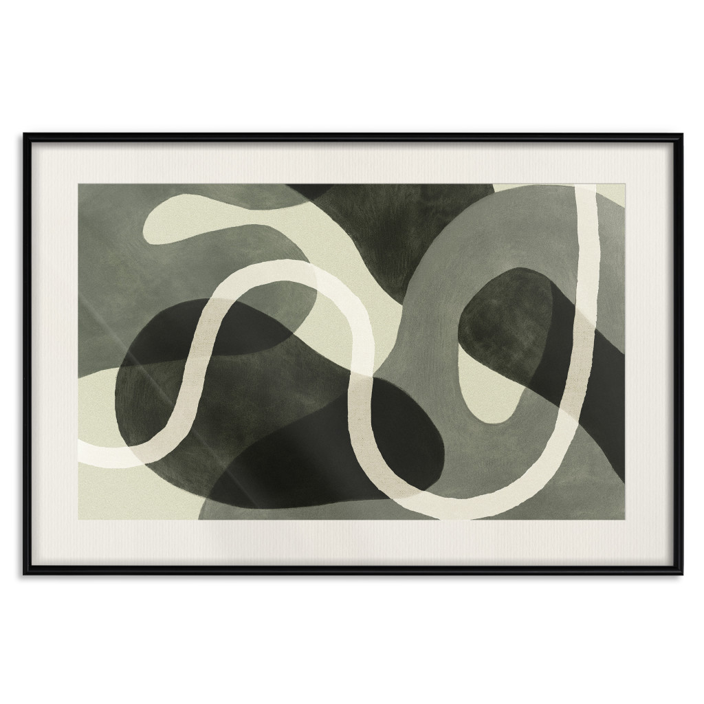 Poster Decorativo Sage Spots - Geometric Forms In Shades Of Green