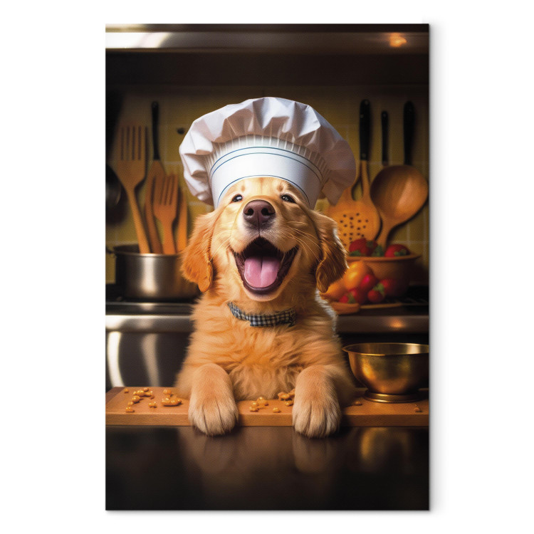 Tavla AI Golden Retriever Dog - Cheerful Animal in the Role of a Cook - Vertical 150265