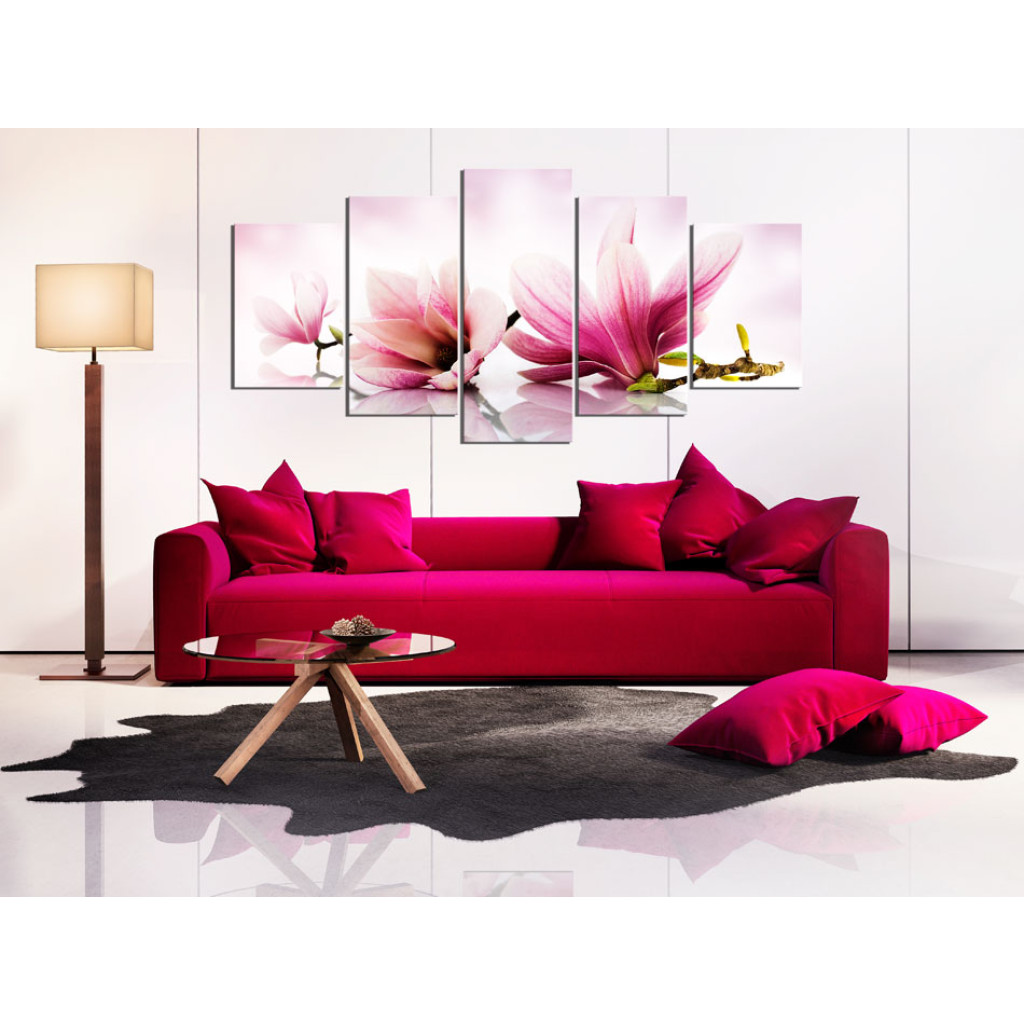 Pintura Em Tela Magnolias: Pink Flowers