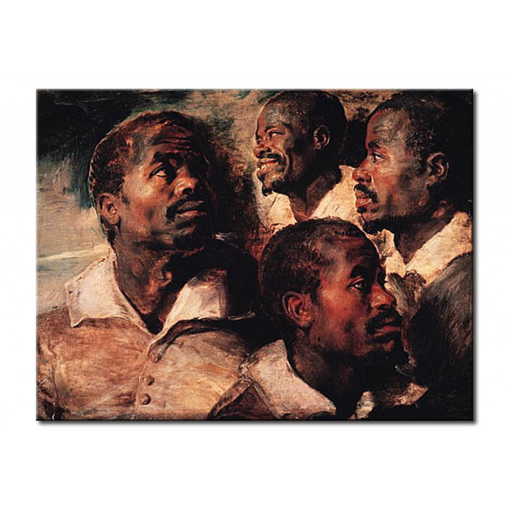 Schilderij  Peter Paul Rubens: Studies Of The Head Of A Negro