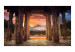 Fototapete Sonnenuntergang in Indien - Tempelarchitektur mit Berglandschaft 59965 additionalThumb 1