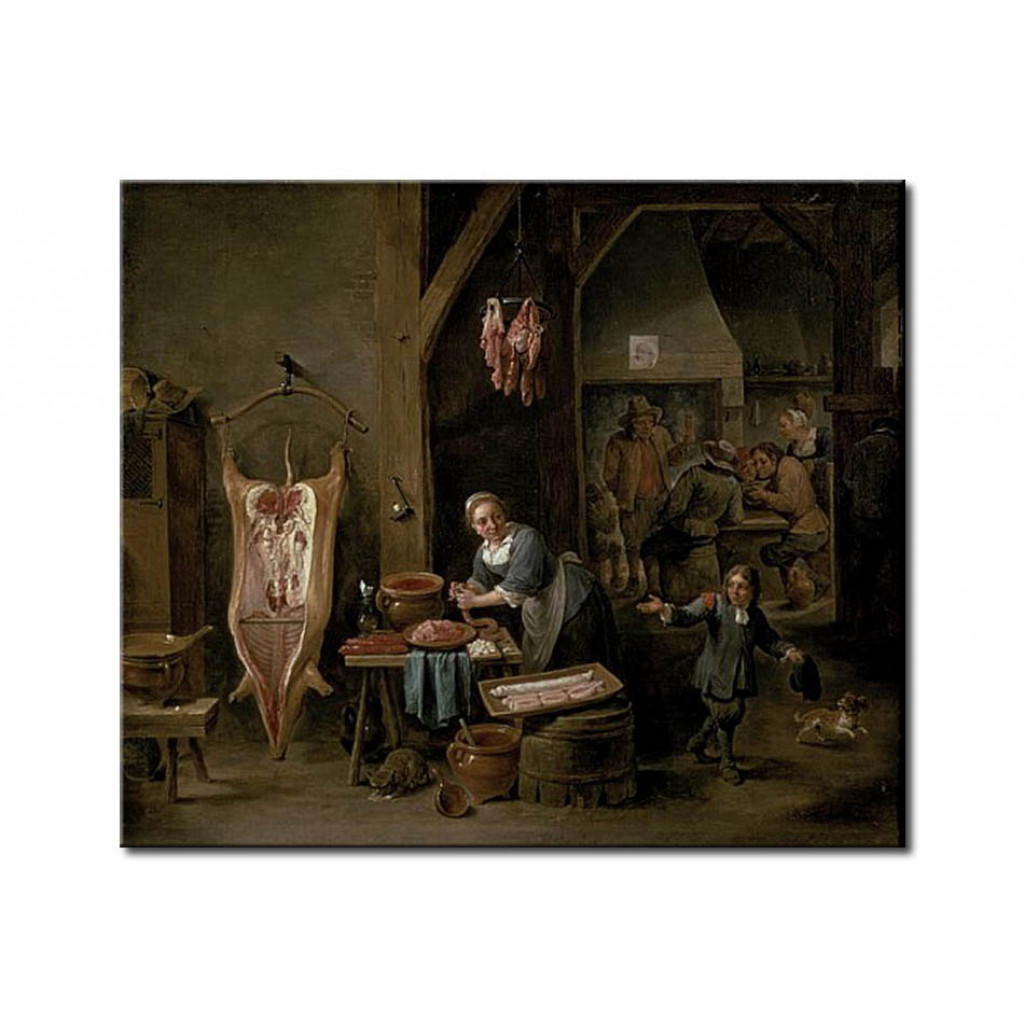 Schilderij  David Teniers The Younger: Sausage-making