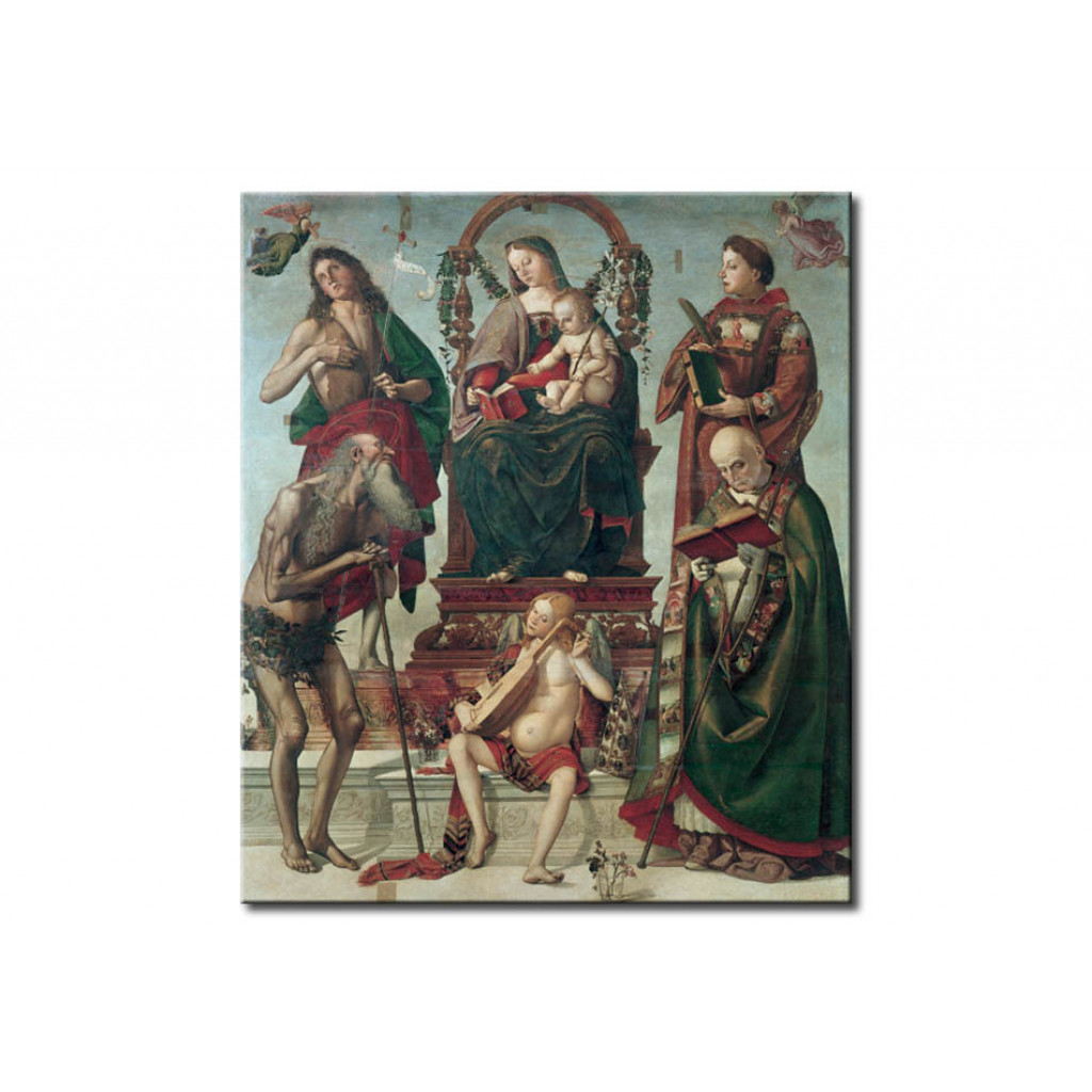 Reprodução Da Pintura Famosa Mary On The Throne With The Child And Saints