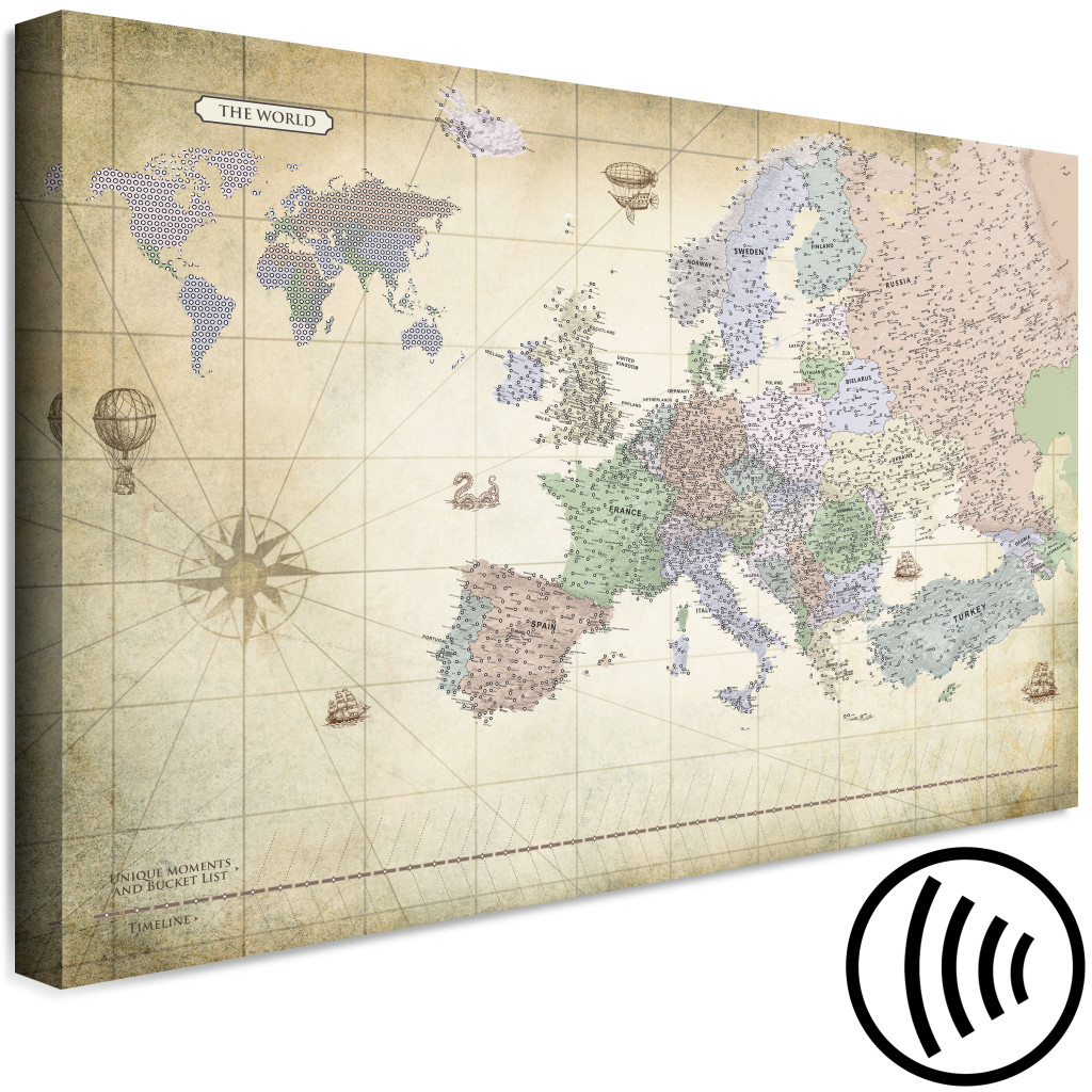 Schilderij  Kaarten Van De Wereld: Map Of Europe (1 Part) Wide