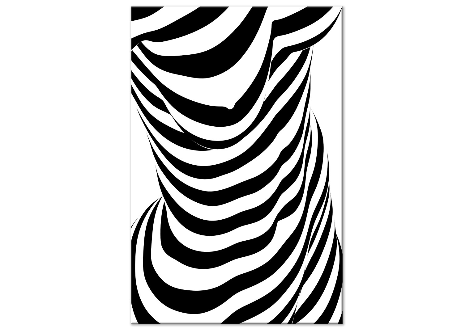 Art Work Zebra Woman (1 Part) Vertical - Black and white