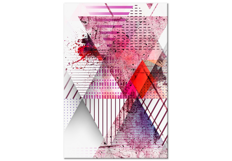 Canvastavla Triangle madness - abstrakt geometri i rosa färger