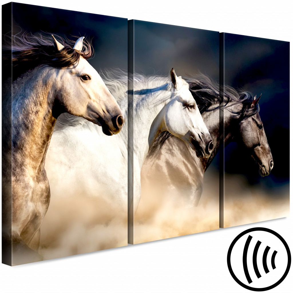 Schilderij  Paarden: Sons Of The Wind (3 Parts)