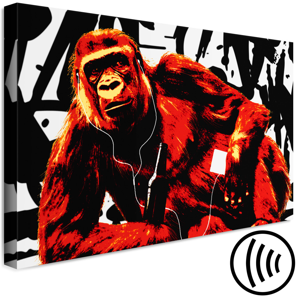 Obraz Chwila Relaksu - Zabawna Ilustracja Małpy W Stylu Pop Art I Graffiti