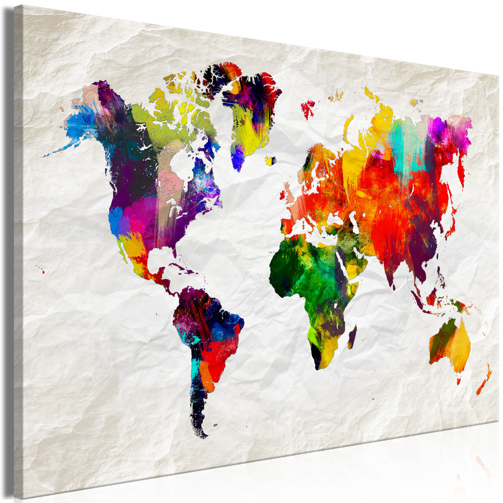 Duży Obraz XXL Mapa świata: Tęczowe Szaleństwo [Large Format]