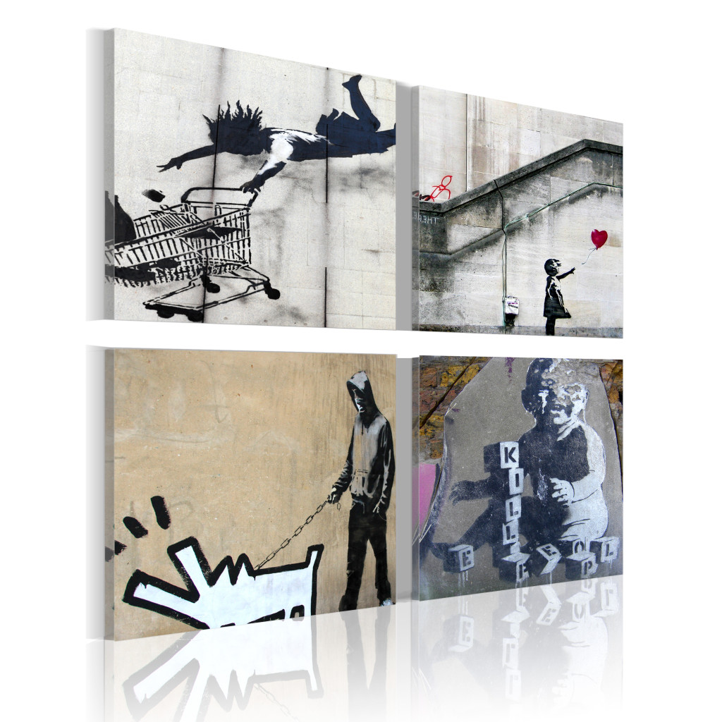 Schilderij  Street Art: Banksy - Vier Originele Ideeën