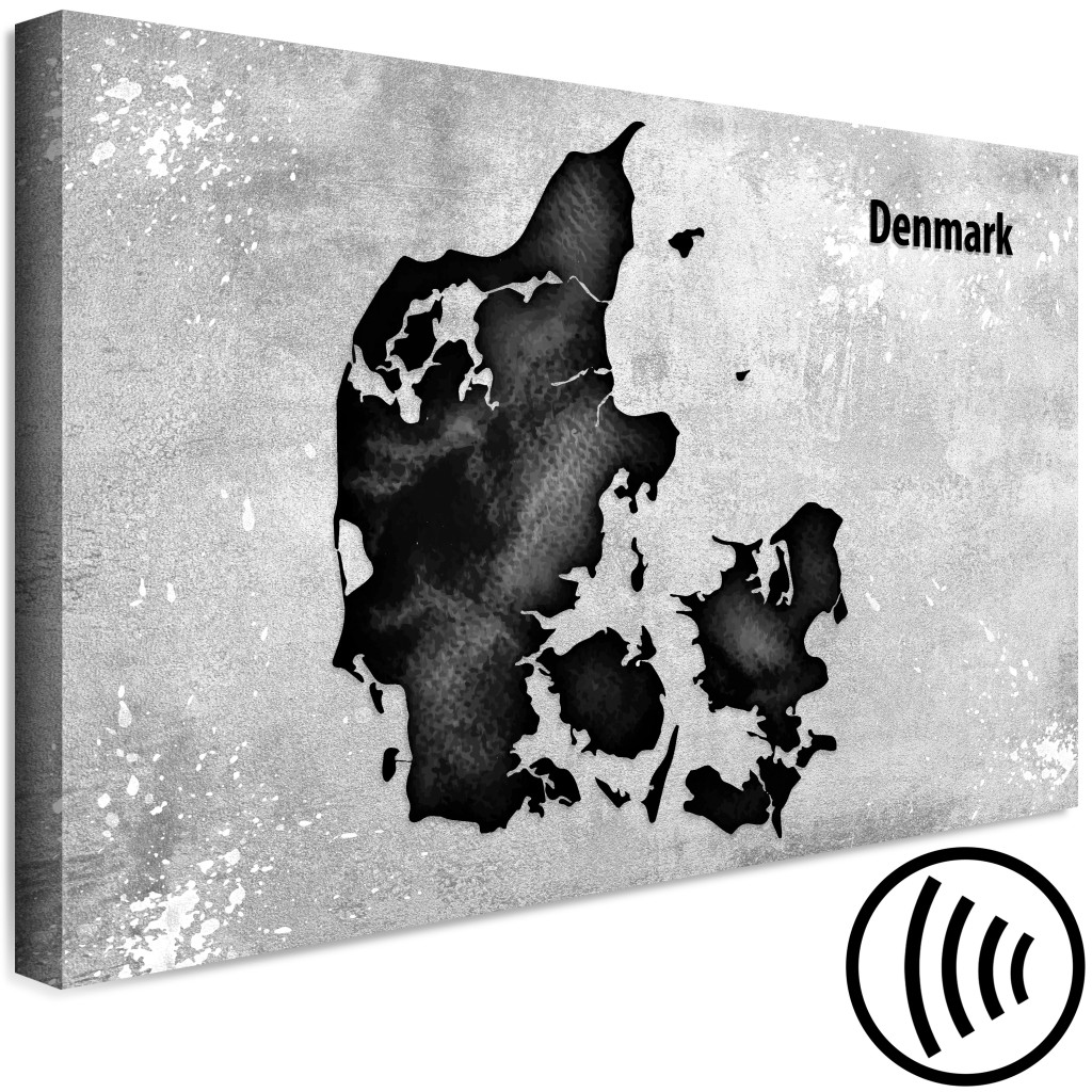 Obraz Dania Na Betonie - Mapa Konturowa Państwa Nordyckiego