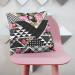 Mikrofaser Kissen Floral patchwork - geometric, black and white cutout with flowers cushions 146875 additionalThumb 2