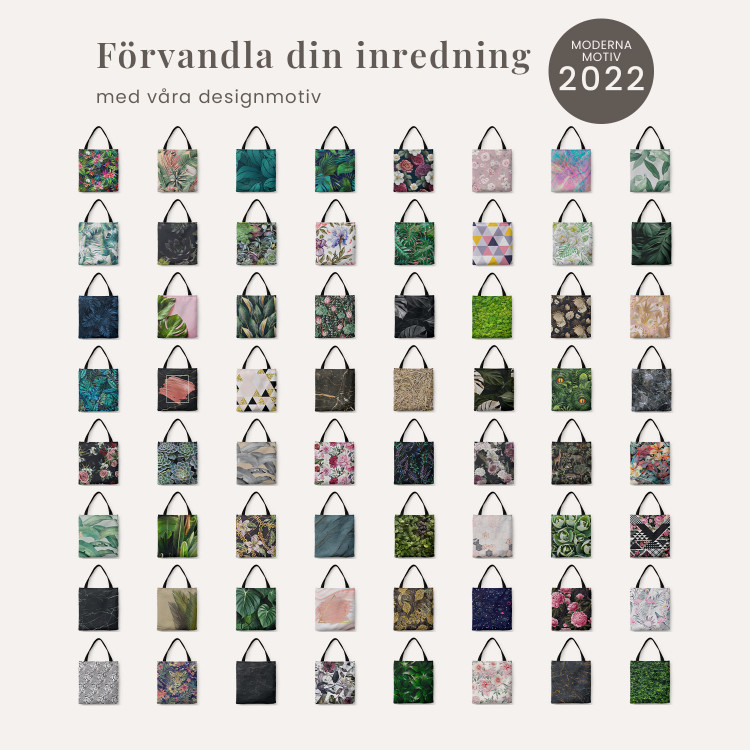 Shoppingväska Birdy paradise - pattern with multicoloured flowers on dark background 147575 additionalImage 5