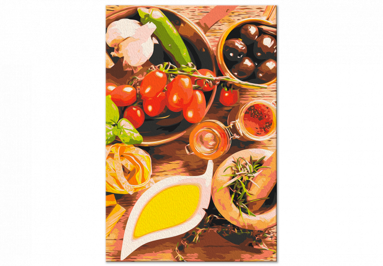 Cuadro para pintar con números Italian Flavors - Vegetables and Spices on a Wooden Kitchen Counter 148875 additionalImage 6