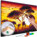 Paint by number African Savanna - Landscape of Roaming Elephants at Sunset 150375