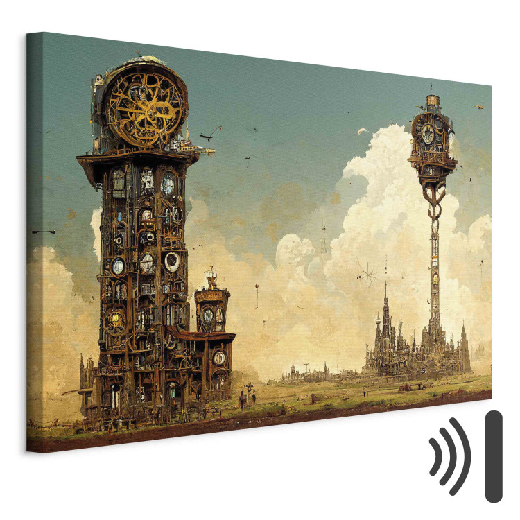 Målning Vintage Clocks in the Desert - Surreal Brown Composition 151075 additionalImage 8