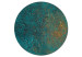 Round Canvas Azure Mirror - Dark Green Abstract With Shiny Elements 151475