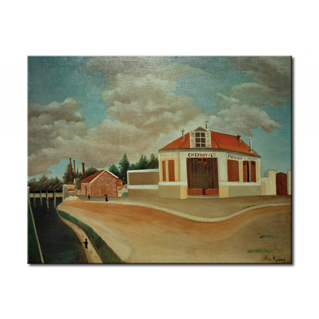 Schilderij  Henri Rousseau: La Fabrique De Chaises à Alforville