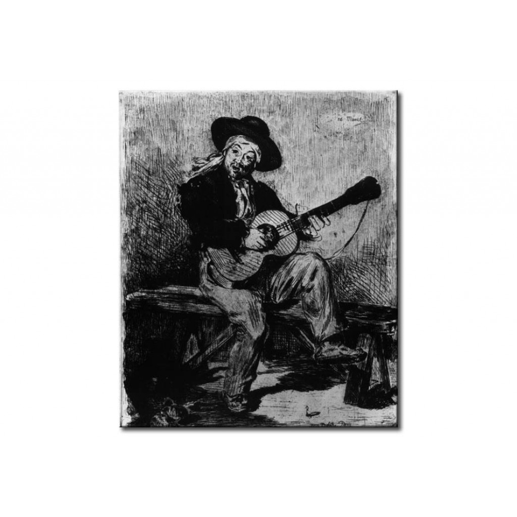 Schilderij  Edouard Manet: Der Spanische Sänger Oder Guitarrero