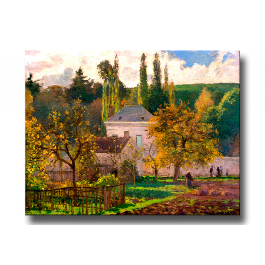 Schilderij  Camille Pissarro: Country House In Hermitage (Pontoise)
