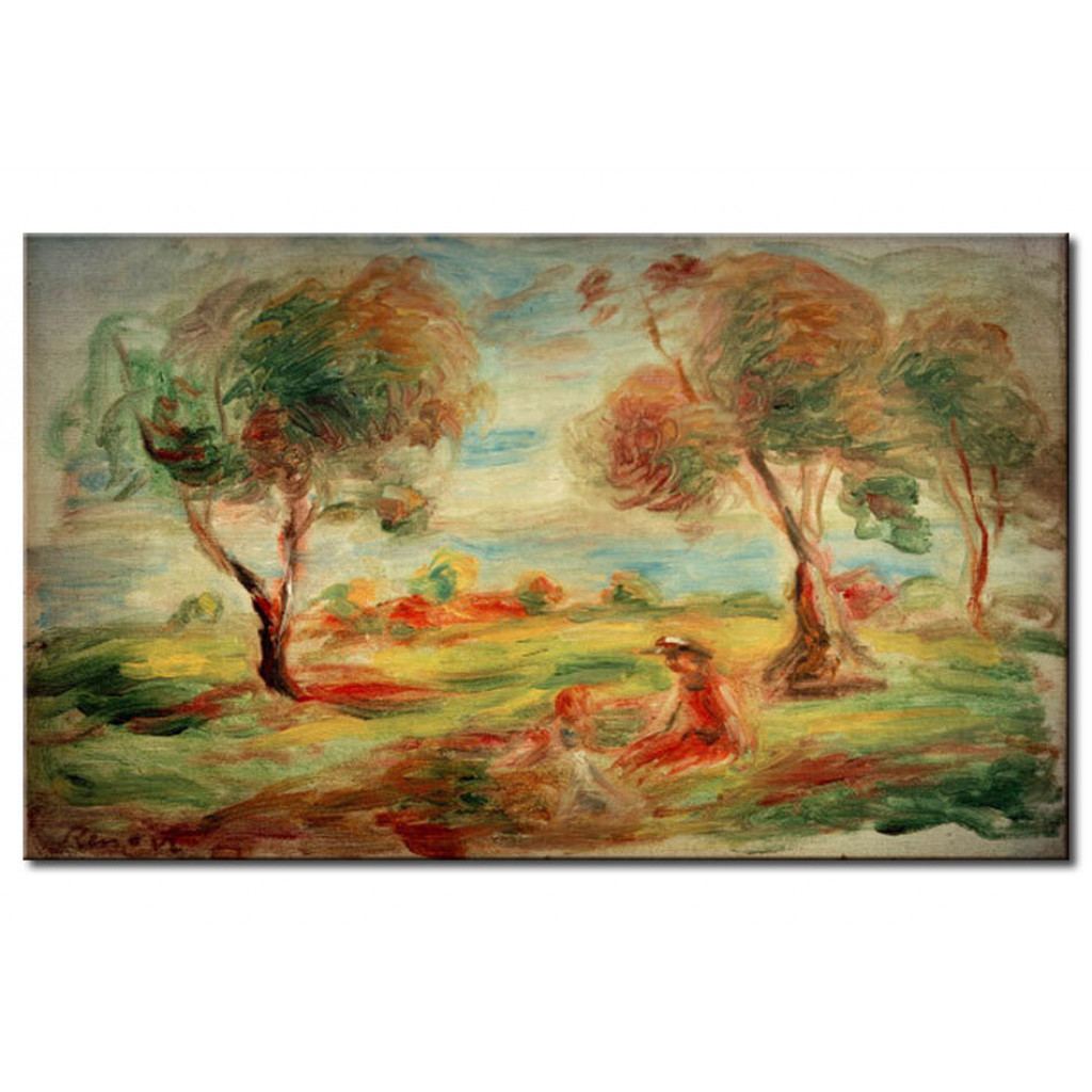 Schilderij  Pierre-Auguste Renoir: Landschaft Bei Cagnessur-Mer, Mit Menschen
