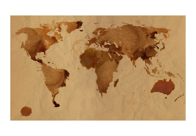 Carta da parati moderna Mappa del mondo color tè 97075 additionalImage 1