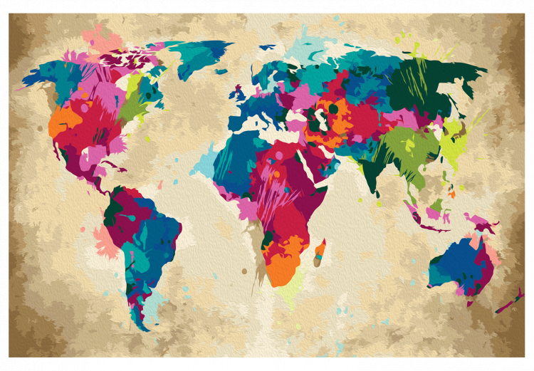 Obraz do malowania po numerach Mapa świata (kolorowa) 107485 additionalImage 6