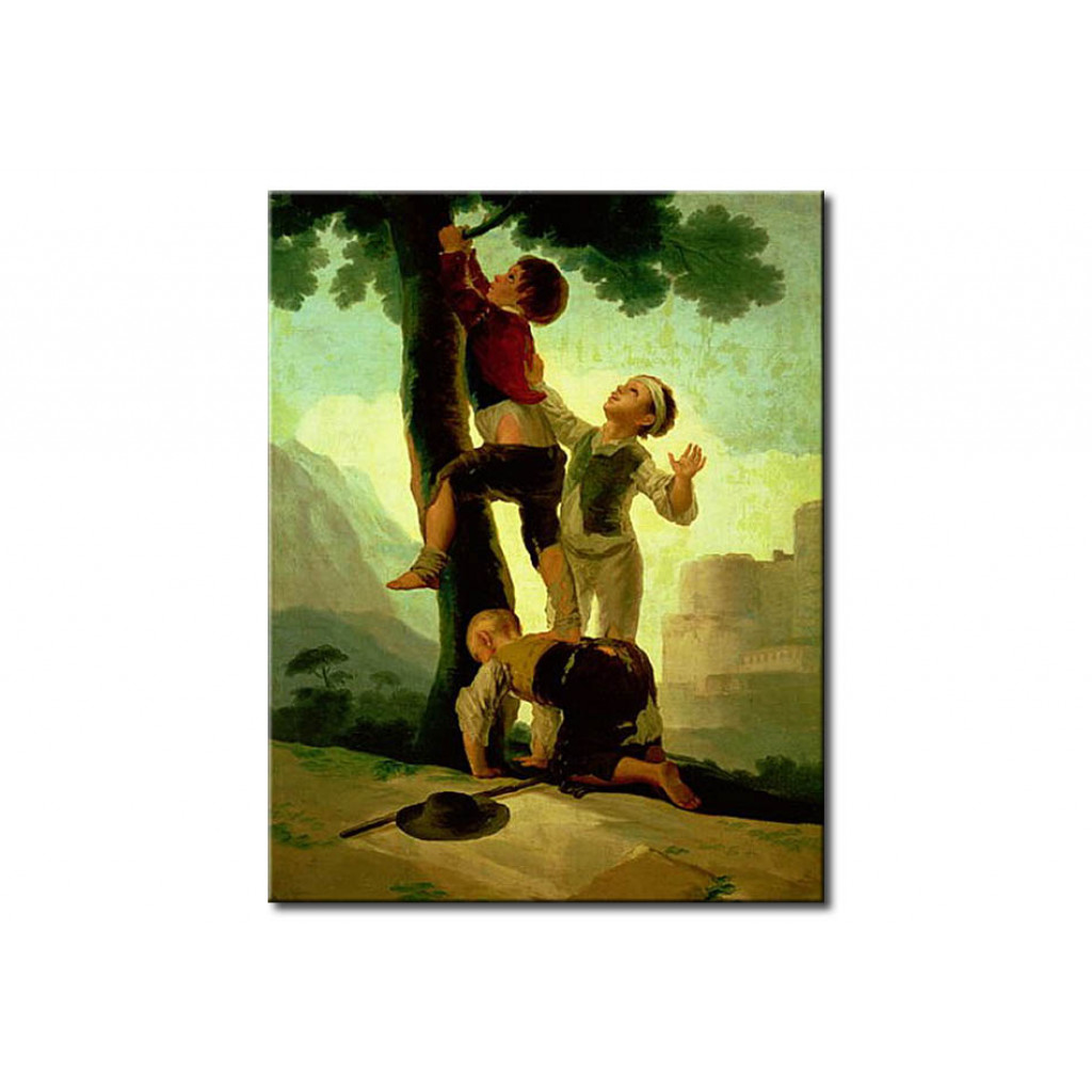 Schilderij  Francisco Goya: Boys Climbing A Tree, Cartoon For A Tapestry